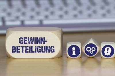Schriftzug Gewinnbeteiligung